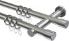10203112-XX3912 Gardinenstange Metall 20 mm Ø 2-läufig PLATON - Santo Edelstahl-Optik / Chrom