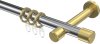 10203125-XX1238 Gardinenstange Metall 20 mm Ø PRESTIGE - Santo Chrom / Messing-Optik