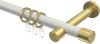 10203125-XX3238 Gardinenstange Metall 20 mm Ø PRESTIGE - Santo Weiß / Messing-Optik
