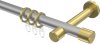 10203125-XX3338 Gardinenstange Metall 20 mm Ø PRESTIGE - Santo Silbergrau / Messing-Optik