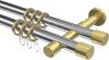 10203126-XX1238 Gardinenstange Metall 20 mm Ø 2-läufig PRESTIGE - Santo Chrom / Messing-Optik