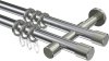 10203126-XX1239 Gardinenstange Metall 20 mm Ø 2-läufig PRESTIGE - Santo Chrom / Edelstahl-Optik