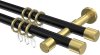 10203126-XX2938 Gardinenstange Metall 20 mm Ø 2-läufig PRESTIGE - Santo Schwarz / Messing-Optik