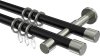 10203126-102939 Gardinenstange Metall 20 mm Ø 2-läufig PRESTIGE - Santo Schwarz / Edelstahl-Optik