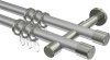 10203126-XX3339 Gardinenstange Metall 20 mm Ø 2-läufig PRESTIGE - Santo Silbergrau / Edelstahl-Optik