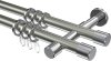 10203126-103912 Gardinenstange Metall 20 mm Ø 2-läufig PRESTIGE - Santo Edelstahl-Optik / Chrom