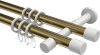 10203126-XX9532 Gardinenstange Metall 20 mm Ø 2-läufig PRESTIGE - Santo Messing Antik / Weiß