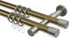 10203126-XX9539 Gardinenstange Metall 20 mm Ø 2-läufig PRESTIGE - Santo Messing Antik / Edelstahl-Optik