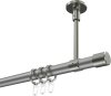 10203133-103339 Gardinenstange Metall 20 mm Ø SONETTE - Santo Silbergrau / Edelstahl-Optik