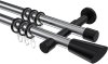 10203226-XX1229 Gardinenstange Metall 20 mm Ø 2-läufig PRESTIGE - Bento Chrom / Schwarz