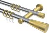 10203312-XX1238 Gardinenstange Metall 20 mm Ø 2-läufig PLATON - Tanara Chrom / Messing-Optik