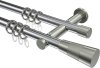 10203312-XX1239 Gardinenstange Metall 20 mm Ø 2-läufig PLATON - Tanara Chrom / Edelstahl-Optik