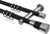 10203312-102912 Gardinenstange Metall 20 mm Ø 2-läufig PLATON - Tanara Schwarz / Chrom