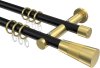 10203312-XX2938 Gardinenstange Metall 20 mm Ø 2-läufig PLATON - Tanara Schwarz / Messing-Optik