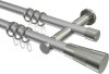 10203312-XX3339 Gardinenstange Metall 20 mm Ø 2-läufig PLATON - Tanara Silbergrau / Edelstahl-Optik