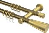 10203312-XX9538 Gardinenstange Metall 20 mm Ø 2-läufig PLATON - Tanara Messing Antik / Messing-Optik