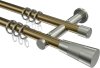 10203312-XX9539 Gardinenstange Metall 20 mm Ø 2-läufig PLATON - Tanara Messing Antik / Edelstahl-Optik