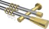 10203326-XX1238 Gardinenstange Metall 20 mm Ø 2-läufig PRESTIGE - Tanara Chrom / Messing-Optik