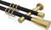 10203326-XX2938 Gardinenstange Metall 20 mm Ø 2-läufig PRESTIGE - Tanara Schwarz / Messing-Optik