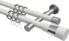 10203326-103212 Gardinenstange Metall 20 mm Ø 2-läufig PRESTIGE - Tanara Weiß / Chrom
