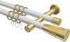 10203326-XX3238 Gardinenstange Metall 20 mm Ø 2-läufig PRESTIGE - Tanara Weiß / Messing-Optik