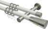 10203326-103239 Gardinenstange Metall 20 mm Ø 2-läufig PRESTIGE - Tanara Weiß / Edelstahl-Optik