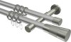 10203326-XX3339 Gardinenstange Metall 20 mm Ø 2-läufig PRESTIGE - Tanara Silbergrau / Edelstahl-Optik