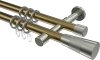 10203326-XX9539 Gardinenstange Metall 20 mm Ø 2-läufig PRESTIGE - Tanara Messing Antik / Edelstahl-Optik