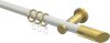 10203411-103238 Gardinenstange Metall 20 mm Ø PLATON - Verano Weiß / Messing-Optik