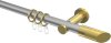 10203411-XX3338 Gardinenstange Metall 20 mm Ø PLATON - Verano Silbergrau / Messing-Optik