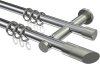 10203412-XX1239 Gardinenstange Metall 20 mm Ø 2-läufig PLATON - Verano Chrom / Edelstahl-Optik