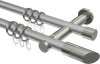 10203412-XX3339 Gardinenstange Metall 20 mm Ø 2-läufig PLATON - Verano Silbergrau / Edelstahl-Optik