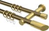 10203412-XX9538 Gardinenstange Metall 20 mm Ø 2-läufig PLATON - Verano Messing Antik / Messing-Optik