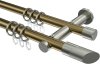 10203412-XX9539 Gardinenstange Metall 20 mm Ø 2-läufig PLATON - Verano Messing Antik / Edelstahl-Optik
