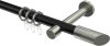 10203425-102939 Gardinenstange Metall 20 mm Ø PRESTIGE - Verano Schwarz / Edelstahl-Optik
