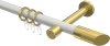 10203425-XX3238 Gardinenstange Metall 20 mm Ø PRESTIGE - Verano Weiß / Messing-Optik