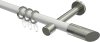 10203425-103239 Gardinenstange Metall 20 mm Ø PRESTIGE - Verano Weiß / Edelstahl-Optik