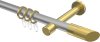 10203425-XX3338 Gardinenstange Metall 20 mm Ø PRESTIGE - Verano Silbergrau / Messing-Optik