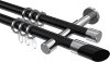 10203426-102912 Gardinenstange Metall 20 mm Ø 2-läufig PRESTIGE - Verano Schwarz / Chrom