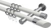 10203426-103212 Gardinenstange Metall 20 mm Ø 2-läufig PRESTIGE - Verano Weiß / Chrom