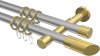 10203426-XX3338 Gardinenstange Metall 20 mm Ø 2-läufig PRESTIGE - Verano Silbergrau / Messing-Optik