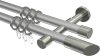 10203426-XX3339 Gardinenstange Metall 20 mm Ø 2-läufig PRESTIGE - Verano Silbergrau / Edelstahl-Optik