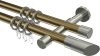 10203426-XX9539 Gardinenstange Metall 20 mm Ø 2-läufig PRESTIGE - Verano Messing Antik / Edelstahl-Optik