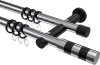 10203512-101229 Gardinenstange Metall 20 mm Ø 2-läufig PLATON - Mavell Chrom / Schwarz