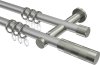 10203512-XX3339 Gardinenstange Metall 20 mm Ø 2-läufig PLATON - Mavell Silbergrau / Edelstahl-Optik