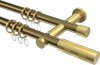 10203512-XX9538 Gardinenstange Metall 20 mm Ø 2-läufig PLATON - Mavell Messing Antik / Messing-Optik