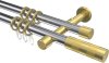 10203526-XX1238 Gardinenstange Metall 20 mm Ø 2-läufig PRESTIGE - Mavell Chrom / Messing-Optik