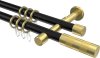 10203526-XX2938 Gardinenstange Metall 20 mm Ø 2-läufig PRESTIGE - Mavell Schwarz / Messing-Optik