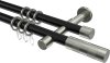 10203526-102939 Gardinenstange Metall 20 mm Ø 2-läufig PRESTIGE - Mavell Schwarz / Edelstahl-Optik