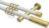 10203526-XX3238 Gardinenstange Metall 20 mm Ø 2-läufig PRESTIGE - Mavell Weiß / Messing-Optik
